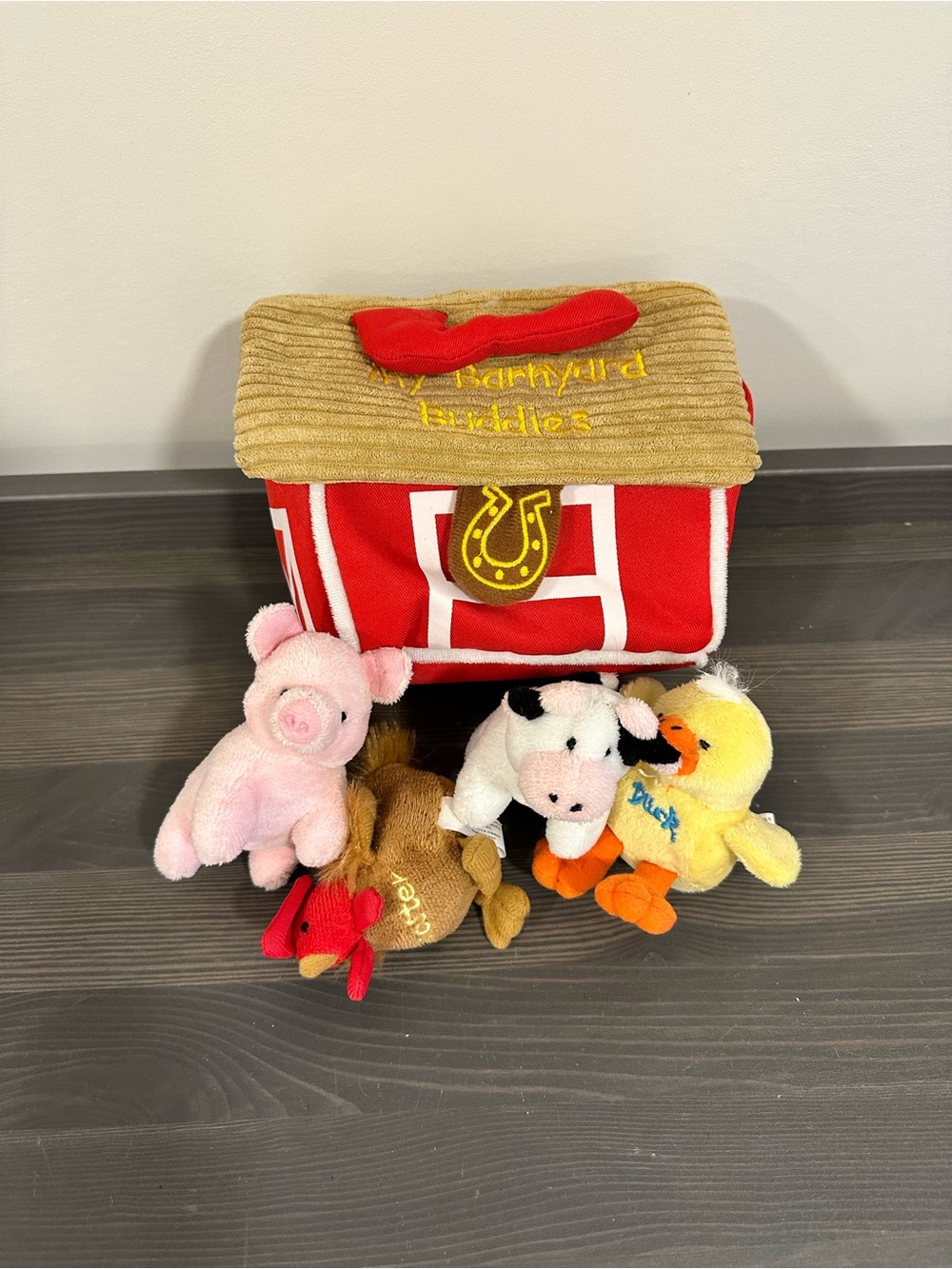 Barnyard Buddies Plush Farm Toy Set - Red